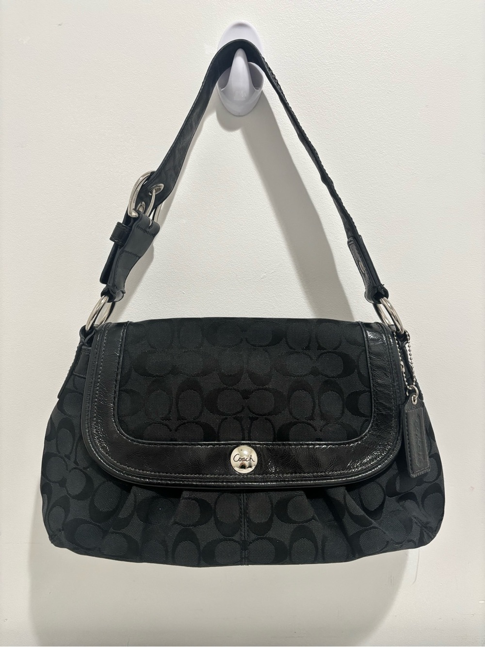 Y2K Coach Pleated Soho signature jacquard flap